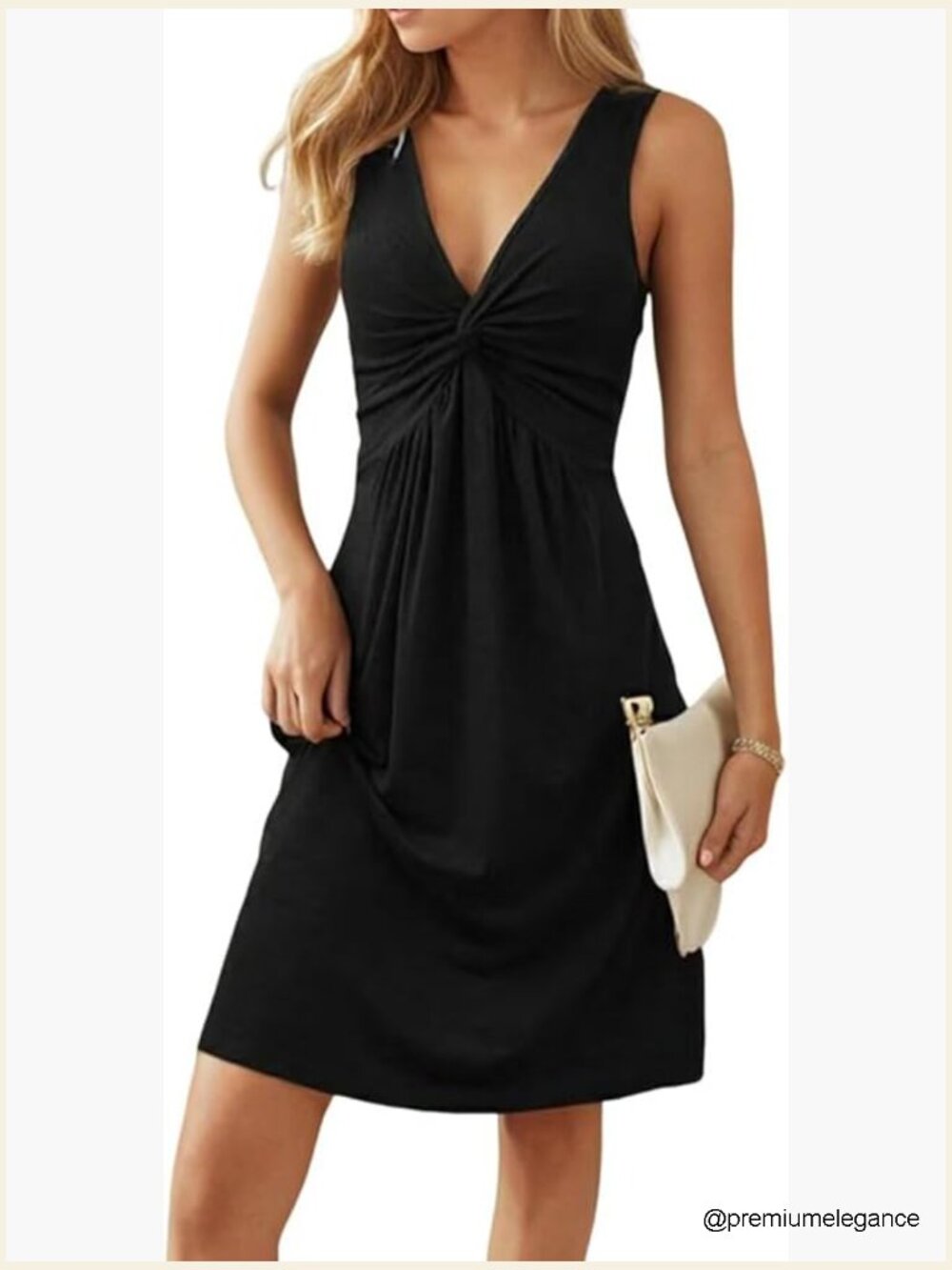 Twist Front V Neck Ruffle Sleeveless Mini Dress S M L